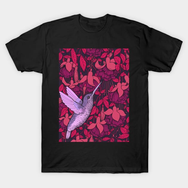 Hummingbird and fuchsia T-Shirt by katerinamk